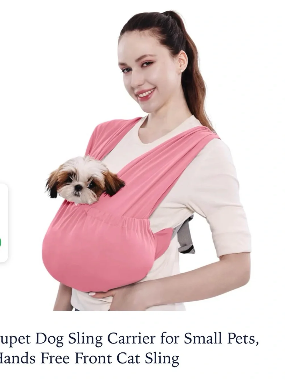 Pink Hands-Free Pet Sling Carrier